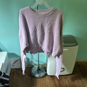 Cropped purple sweater